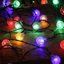 太陽能led燈串,戶外防水裝飾照明,適用於別墅、花園、露台、陽台,搭配彩色水晶球、星形吊墜 - 彩色 - 查看 5