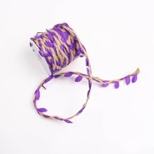 1roll Fiber DIY Webbing, Modern Leaf Decor Decorative Webbing For Sewing - Multicolor - View 4
