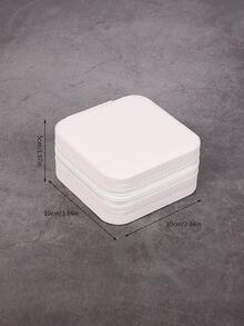 1pc Mini Jewelry Travel Case, Small Travel Jewelry Organizer, Portable Jewelry Box Travel Mini Storage - White - View 4