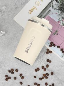 1pc Letter Graphic Insulated Bottle Water Bottle - White - View 2