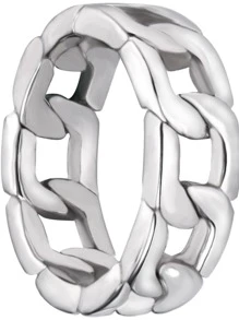 鏈條設計戒指 - 銀色 - 查看 2