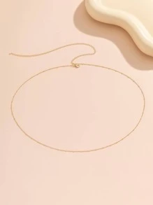 1pc Ladies' Minimalist Street Style Beaded Chain Sexy Navel Ring Waist Chain, Retro Bohemian Style Body Jewelry For Beach Vacation