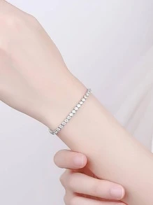 1pc Stylish Simple Purple Bracelet Women Dating Gift Charm Bracelet - Silver - View 7