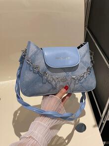 Túi đeo vai nữ denim - Màu xanh lam - Xem 8