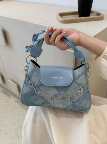 Túi đeo vai nữ denim - Màu xanh lam - Xem 1