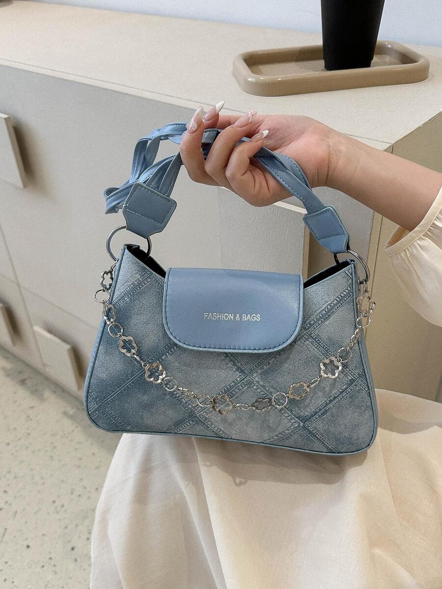 Túi đeo vai nữ denim - Màu xanh lam - Xem 1