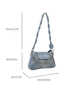 Túi đeo vai nữ denim - Màu xanh lam - Xem 9