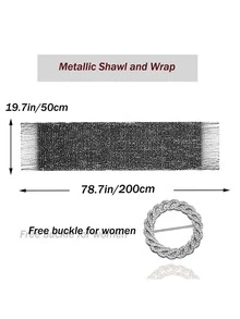 Unicra Shawls and Wraps for Evening Dress Party Scarf with Crystal Buckle Weddings Accessories for Bride and Bridesmaids - 黑色 - 查看 3
