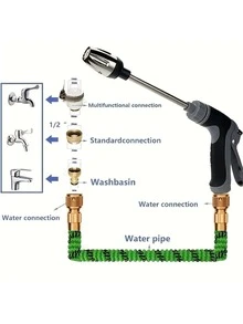 1 set poliéster Pistola de riego moderno alta presión Set de boquillas para manguera de jardín para jardín - Multicolor - Ver 6