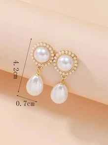 1 Pair Retro Style Pearl Pendant Earrings