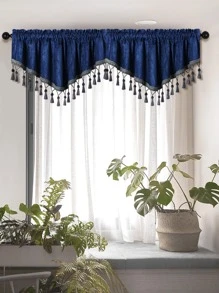 1 PC Tua Rua Trang Trí Cửa Sổ Diềm - Xanh đậm - Xem 3