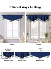 1 PC Tua Rua Trang Trí Cửa Sổ Diềm - Xanh đậm - Xem 7