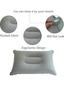 充氣枕頭適用於遠足野營旅行桌子休息 - 灰色 - 查看 2