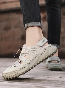 Men's Handmade Hollow Out Casual Sandals For Outdoor Beach Wear - Khaki - View 5