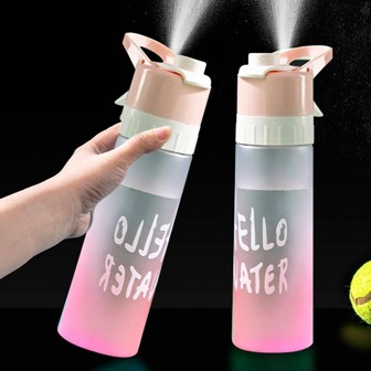650ML Botella de agua exterior deportivo de aptitud física Taza de agua de gran capacidad Botella de spray