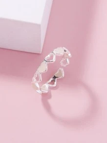 1 chiếc nhẫn hình ngôi sao phát sáng trong bóng tối hình lá xanh ngọc rỗng dành cho nữ (Cần sạc đèn để phát sáng, sẽ không phát sáng nếu không có ánh sáng) - Bạc - Xem 3
