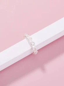 1 chiếc nhẫn hình ngôi sao phát sáng trong bóng tối hình lá xanh ngọc rỗng dành cho nữ (Cần sạc đèn để phát sáng, sẽ không phát sáng nếu không có ánh sáng) - Bạc - Xem 5