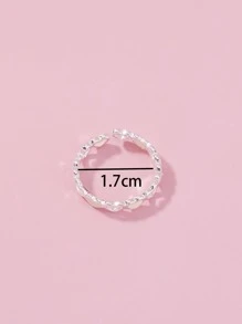 1 chiếc nhẫn hình ngôi sao phát sáng trong bóng tối hình lá xanh ngọc rỗng dành cho nữ (Cần sạc đèn để phát sáng, sẽ không phát sáng nếu không có ánh sáng) - Bạc - Xem 4