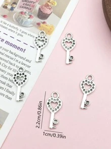 20 chiếc Antique Silver Zinc Alloy Key DIY Mặt dây chuyền cho bông tai trang sức - Bạc - Xem 2