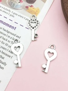 20 chiếc Antique Silver Zinc Alloy Key DIY Mặt dây chuyền cho bông tai trang sức - Bạc - Xem 4
