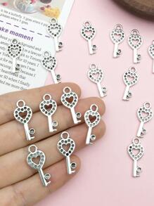 20 chiếc Antique Silver Zinc Alloy Key DIY Mặt dây chuyền cho bông tai trang sức - Bạc - Xem 5