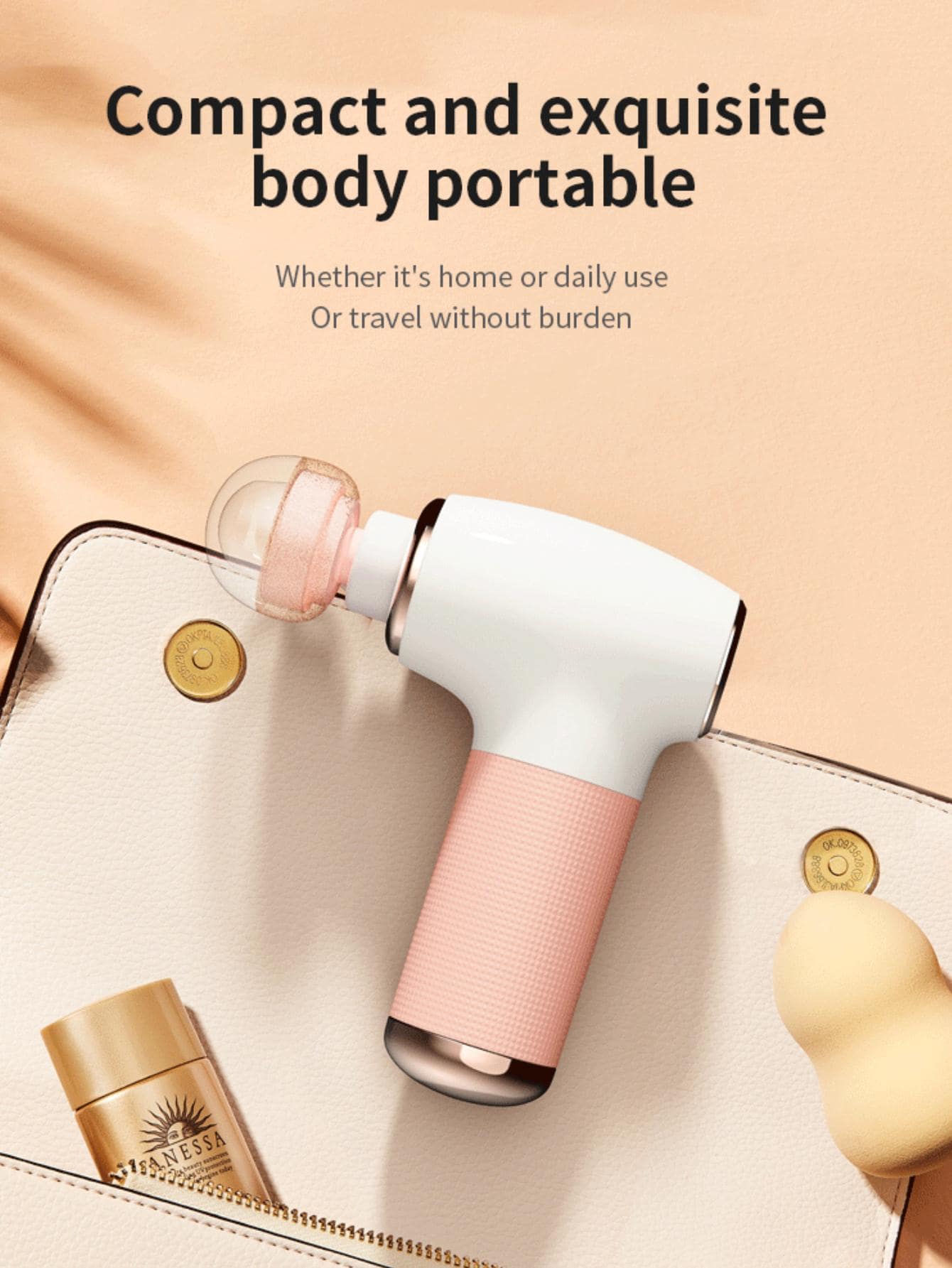 1pc ABS Fascial Gun, Modern USB Relaxing Muscle Massage Gun For Home - Pink - View 1