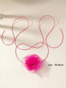 Tropiscape 1 Peça Choker de Colar com Flor Fantasma de Veludo Roseta para Mulheres, Dia dos Namorados, Mãe, Dia das Mães, Presente, Praia, Outono