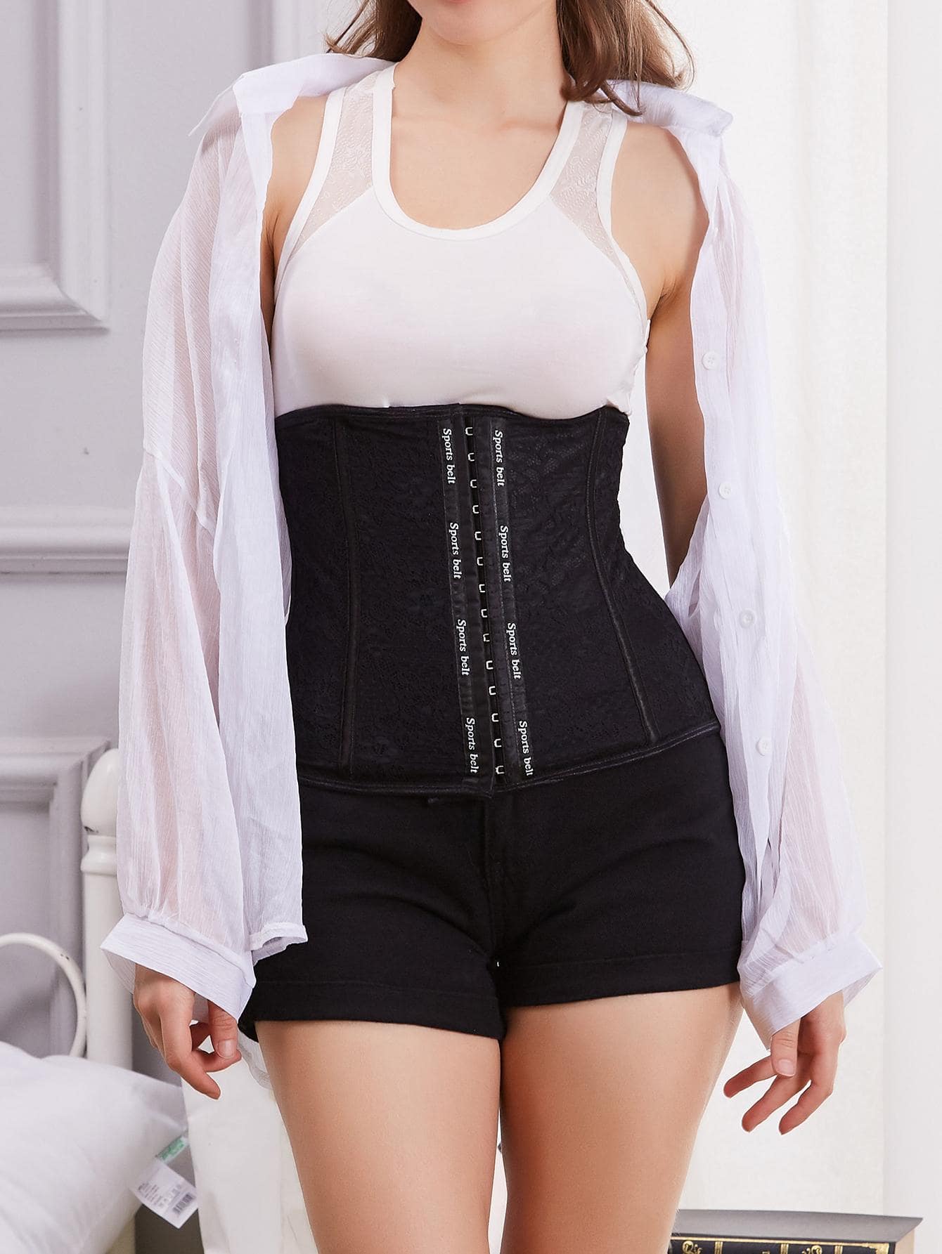 1 Phụ Nữ Chữ Đồ Họa Móc Và Mắt Giản Dị Spuc Thắt Lưng Cho Cuộc Sống Hàng Ngày - màu đen - Xem 1