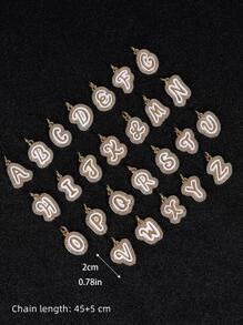 قلادة موضة نحاس مكعب زركونيا زخرفة تعليقة حرف للنساء للحفلة قطعة واحدة