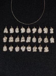 قلادة موضة نحاس مكعب زركونيا زخرفة تعليقة حرف للنساء للحفلة قطعة واحدة