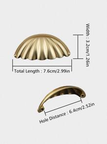 1pc Zinc Alloy Cabinet Pull, Modern Shell Design Drawer Pull For Home - Gold - View 4