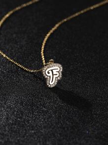 قلادة موضة نحاس مكعب زركونيا زخرفة تعليقة حرف للنساء للحفلة قطعة واحدة