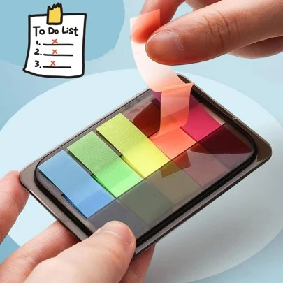 1入組半透明寵物織帶帶黑色盒,拉出式風格黏標籤