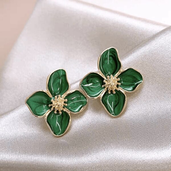 1 Pair Fashionable Hibiscus Flower Glazed Vintage/Retro Flower Stud Earrings, Versatile Jewelry Accessories Valentines,Mom,Mother,Mother's Day,Gift