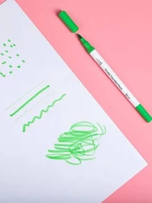 Funfull 24支裝混合顏色雙頭毛筆記號筆、毛筆尖和細線筆適用於學校、繪畫、寫作、日記 - 彩色 - 查看 3