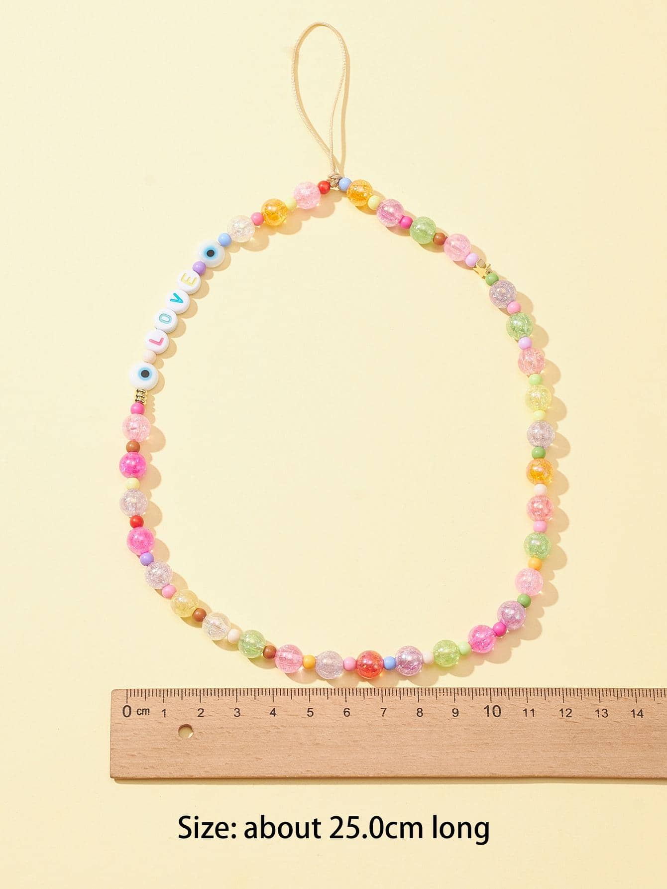 สายคล้องโทรศัพท์ อะคริลิค ลูกปัด 1 ชิ้น - มัลติคัลเลอร์ - ดู 2