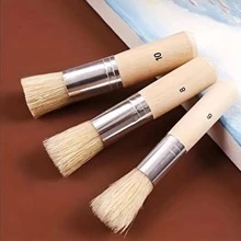 3入組油畫刷藍色塑膠薄繪畫刷適用於繪畫