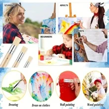 3入組油畫刷藍色塑膠薄繪畫刷適用於繪畫