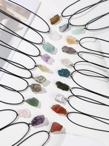 件天然原創石英水晶靈氣手工吊墜項鍊男士休閒旅行約會配飾