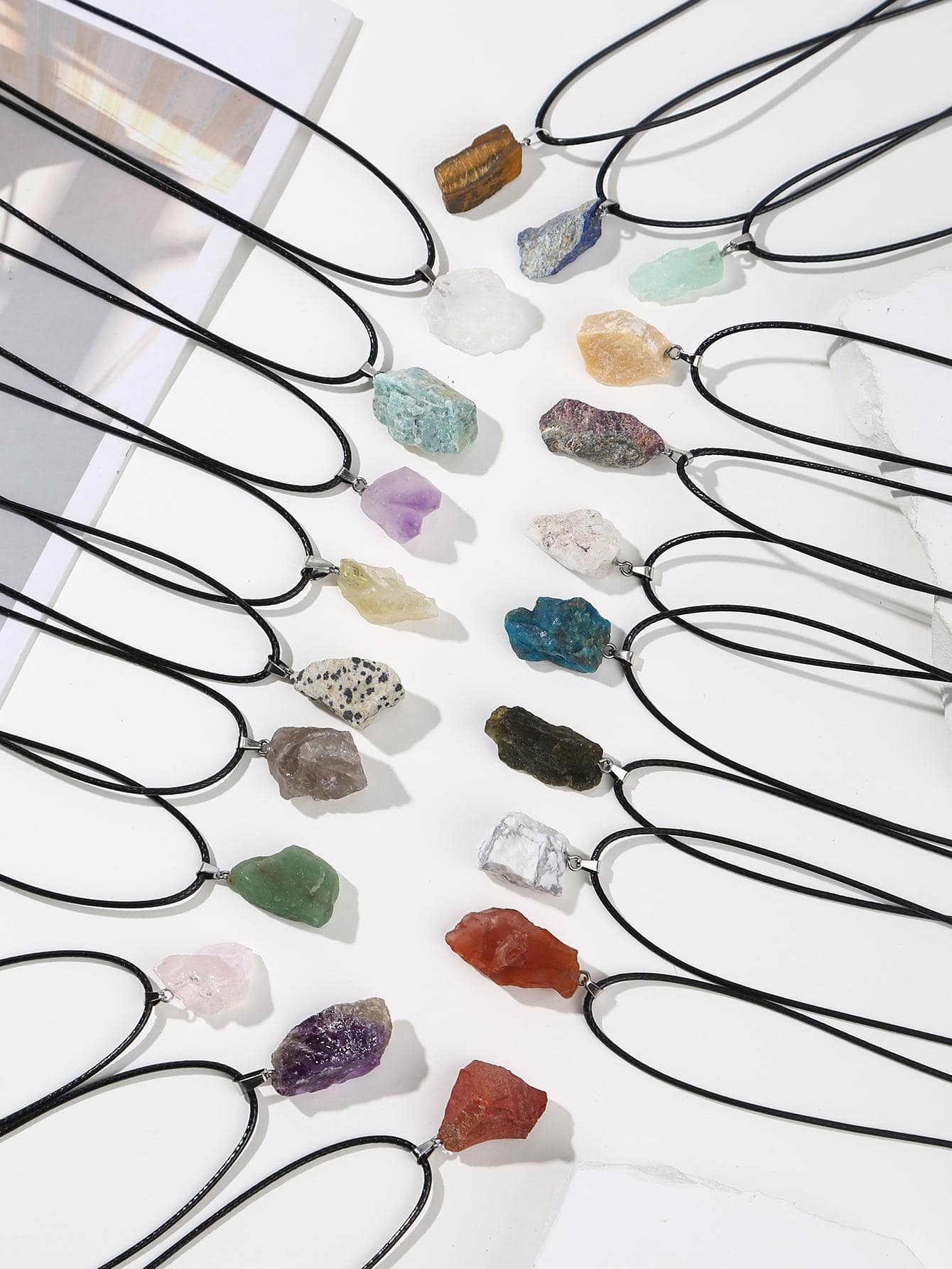 件天然原創石英水晶靈氣手工吊墜項鍊男士休閒旅行約會配飾