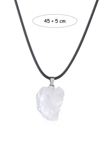 件天然原創石英水晶靈氣手工吊墜項鍊男士休閒旅行約會配飾