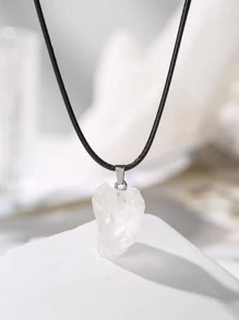 件天然原創石英水晶靈氣手工吊墜項鍊男士休閒旅行約會配飾