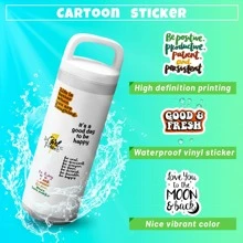 50 miếng dán đồ họa khẩu hiệu, miếng dán sáng tạo DIY chống nước cho máy tính xách tay, máy tính - Nhiều màu - Xem 5