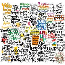 50 miếng dán đồ họa khẩu hiệu, miếng dán sáng tạo DIY chống nước cho máy tính xách tay, máy tính - Nhiều màu - Xem 1