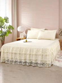 1 chiếc váy ren trang trí trên giường - Màu be - Xem 2
