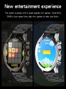 1 pieza monitoreo de frecuencia cardíaca Reloj cuarzo de puntero redondo & 1 pieza Correa de reloj - Negro - Ver 6