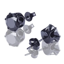 11 Pairs Earrings For Men, Black Stainless Steel Earrings Stud Kit For Men Women Fashion Piercing Jewelry Cross Dangle Hoop Earrings Set