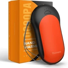 OCOOPA Rechargeable Hand Warmers, 10000mAh Power Bank with PD & QC 3.0 Heating time 15 Hrs Perfect for Outdoor Activities Brilliant Winter Gift - 橘色 - 查看 1