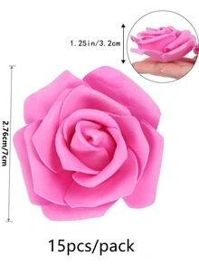 10/15 Bông Hoa Xốp Đường Kính 7Cm Để Trang Trí DIY, Đồ Dùng Tiệc - Màu Hồng Tươi - Xem 3