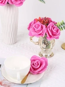 10/15 Bông Hoa Xốp Đường Kính 7Cm Để Trang Trí DIY, Đồ Dùng Tiệc - Màu Hồng Tươi - Xem 5